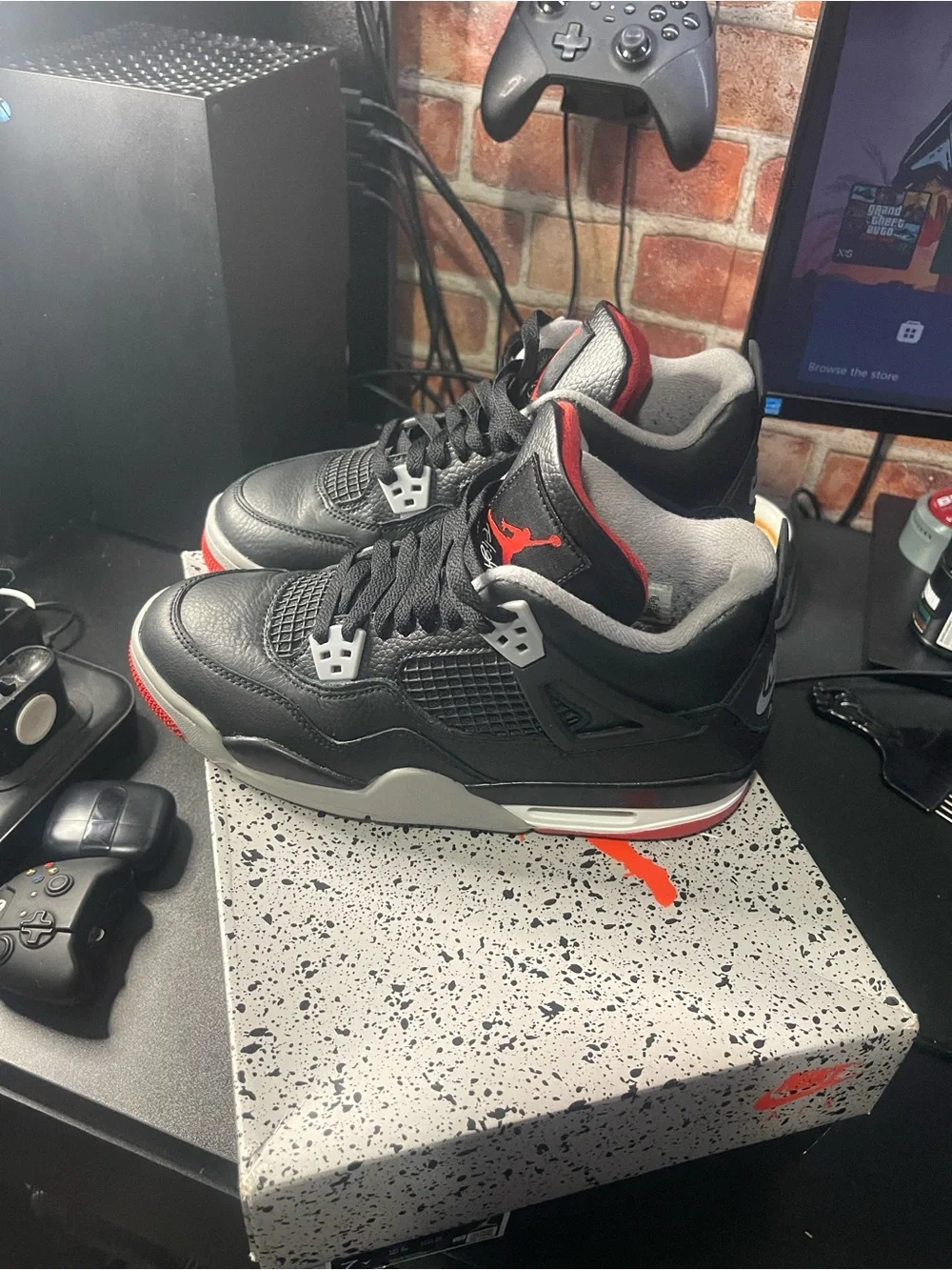 Jordan Air Jordan 4 Retro (GS) Black/Red/Cement Grey Box